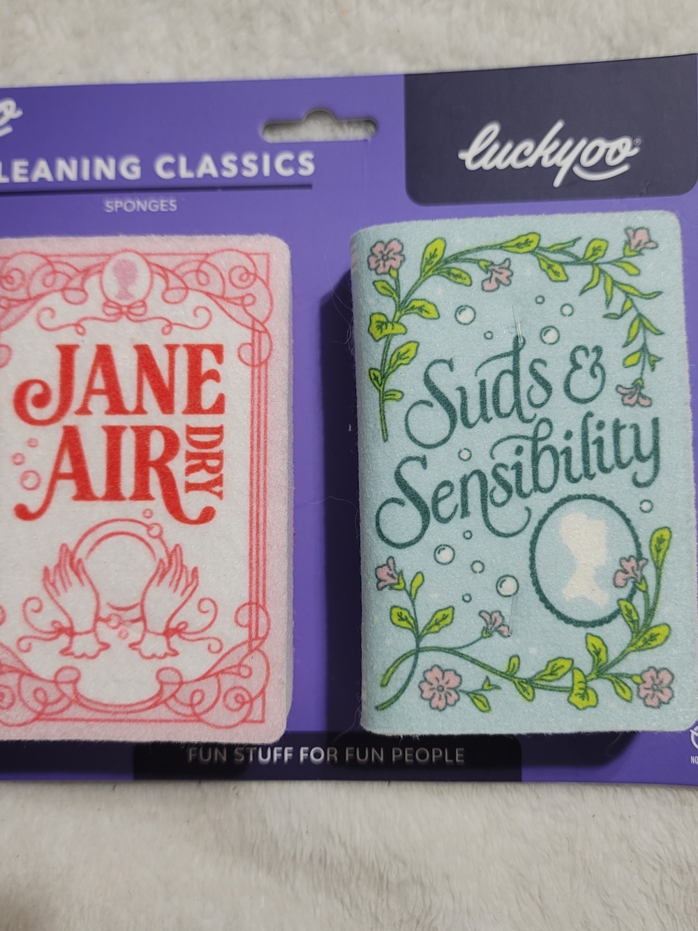 NWT Decorative Kitchen Sponges For Book Fans Jane Austen Emily Bronte Stocking